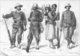 Vietnam / France: Tonkin Campaign - Uniforms of the Tonkin expeditionary corps, 1885 (fusilier-marin, marine infantryman, Turco and marine artilleryman)
